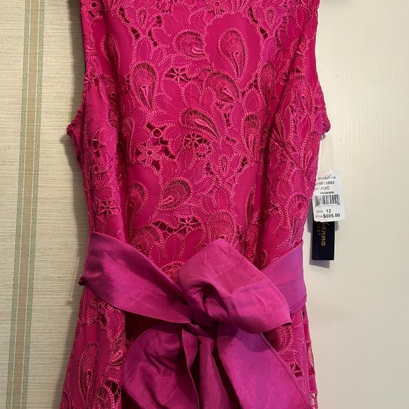 NWT-Beautiful Dress-SHOSHANNA MIDNIGHT Sleeveless Gown-Stunning Fuchsia-Size12